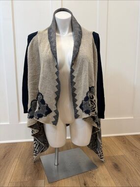Anthropologie Hot & Delicious Asymmetric Waterfall Cardigan Sweater Size S/M